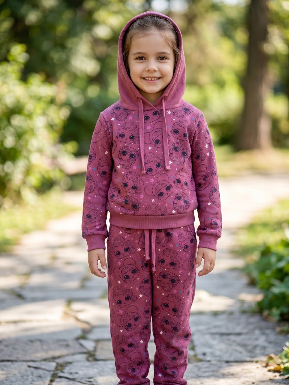 Girls' Dusty Rose Hooded Sweatshirt & Jogger Set - lol surprise doll